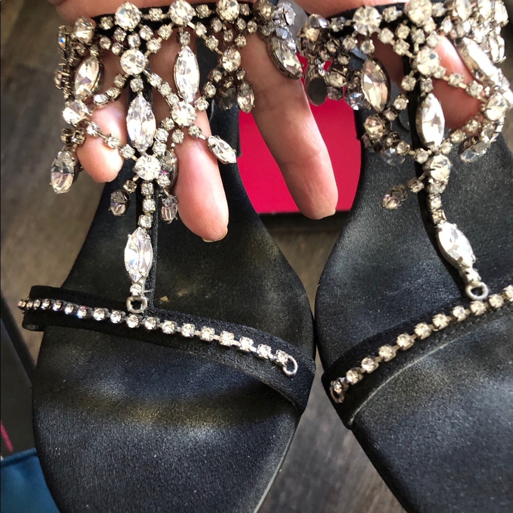 Rhinestone slip on stilettos